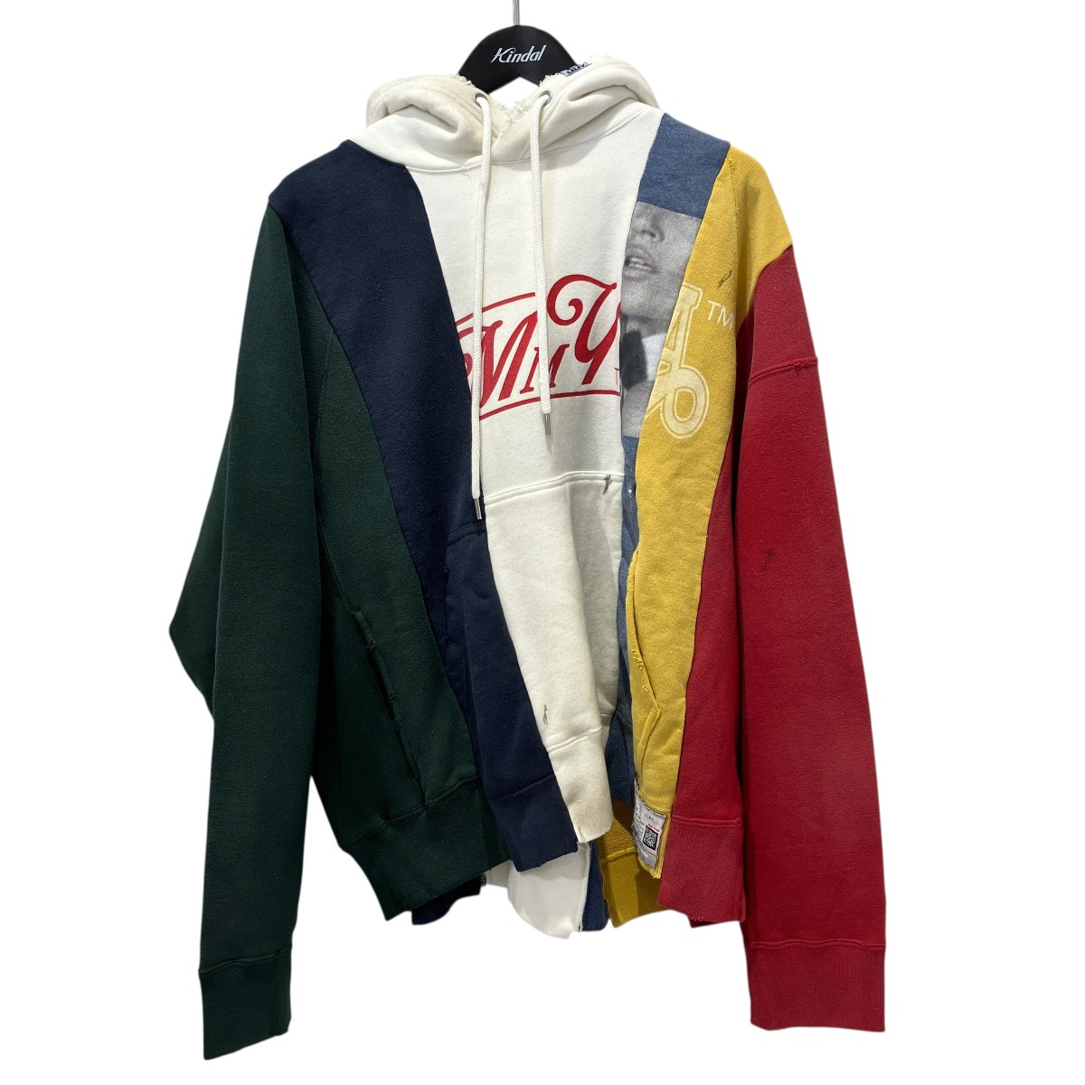 【中古】Maison MIHARA YASUHIRO Vertical switching hoodie スウェット A10HD581 ホワイト×ブルー×レッド サイズ:48 【170726】(メゾンミハラヤスヒロ)|ブランド古着のカインドオル