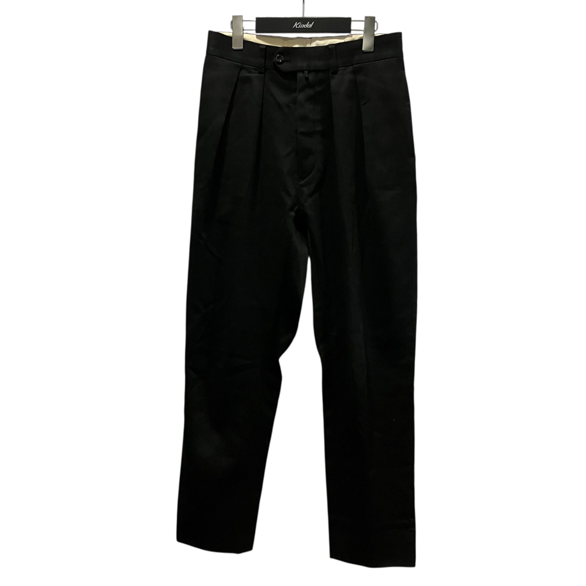 【中古】NEAT COTTON PIQUE TAPERED ツータックスラックス ブラック サイズ:44 【170726】(ニート)|ブランド古着のカインドオル