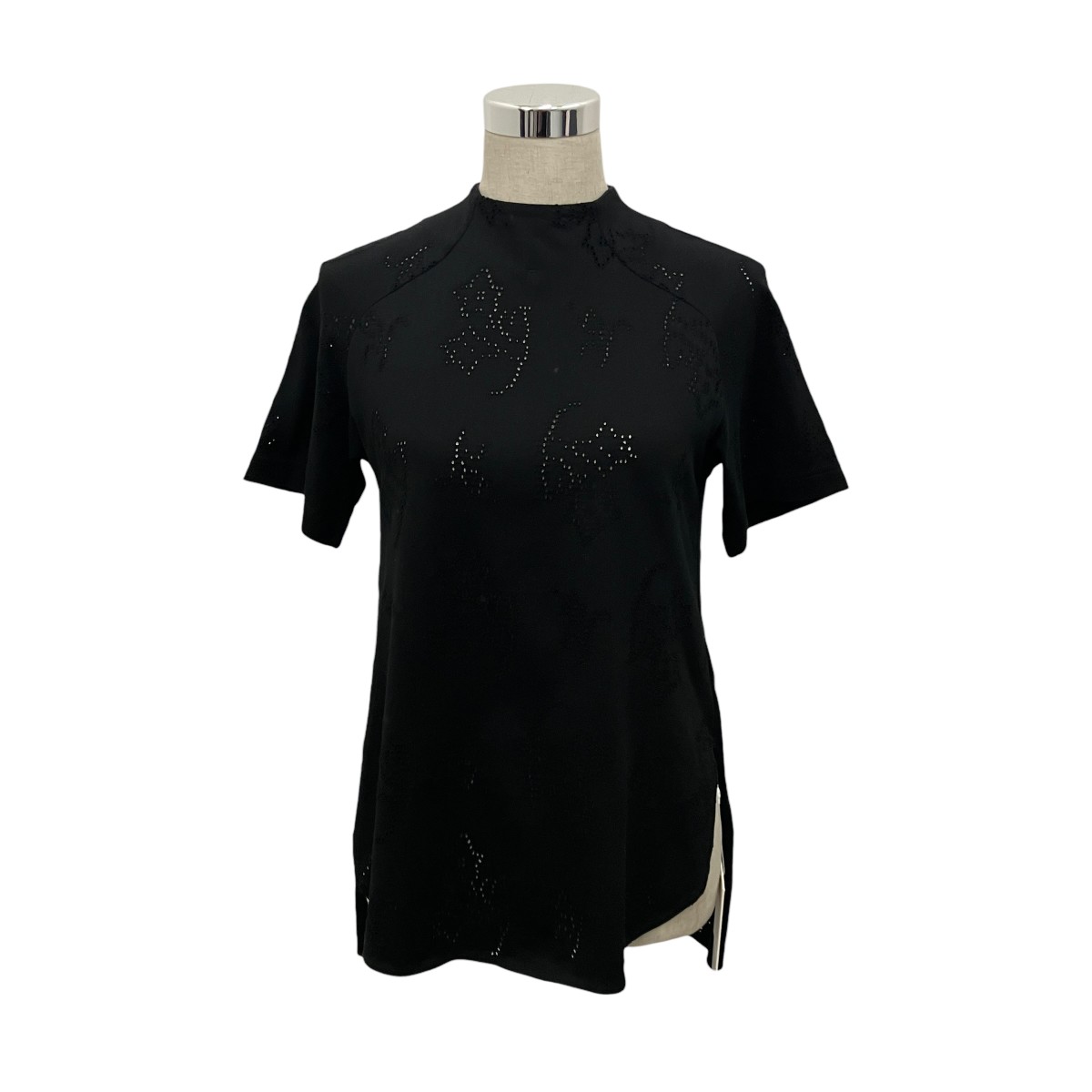 【中古】mame kurogouchi　【EYELET JERSEY JACQUARD TOP】 ジャガードトップ MM25SS-JS071 ブラック サイズ：1 【170726】（マメクロゴウチ）｜ブランド古着のカインドオル 13,330円