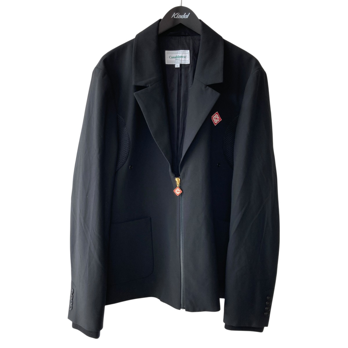 【中古】CASABLANCA ジップ ジャケット MF24-JK-312-01 ブラック サイズ:54 【180726】(カサブランカ)|ブランド古着のカインドオル