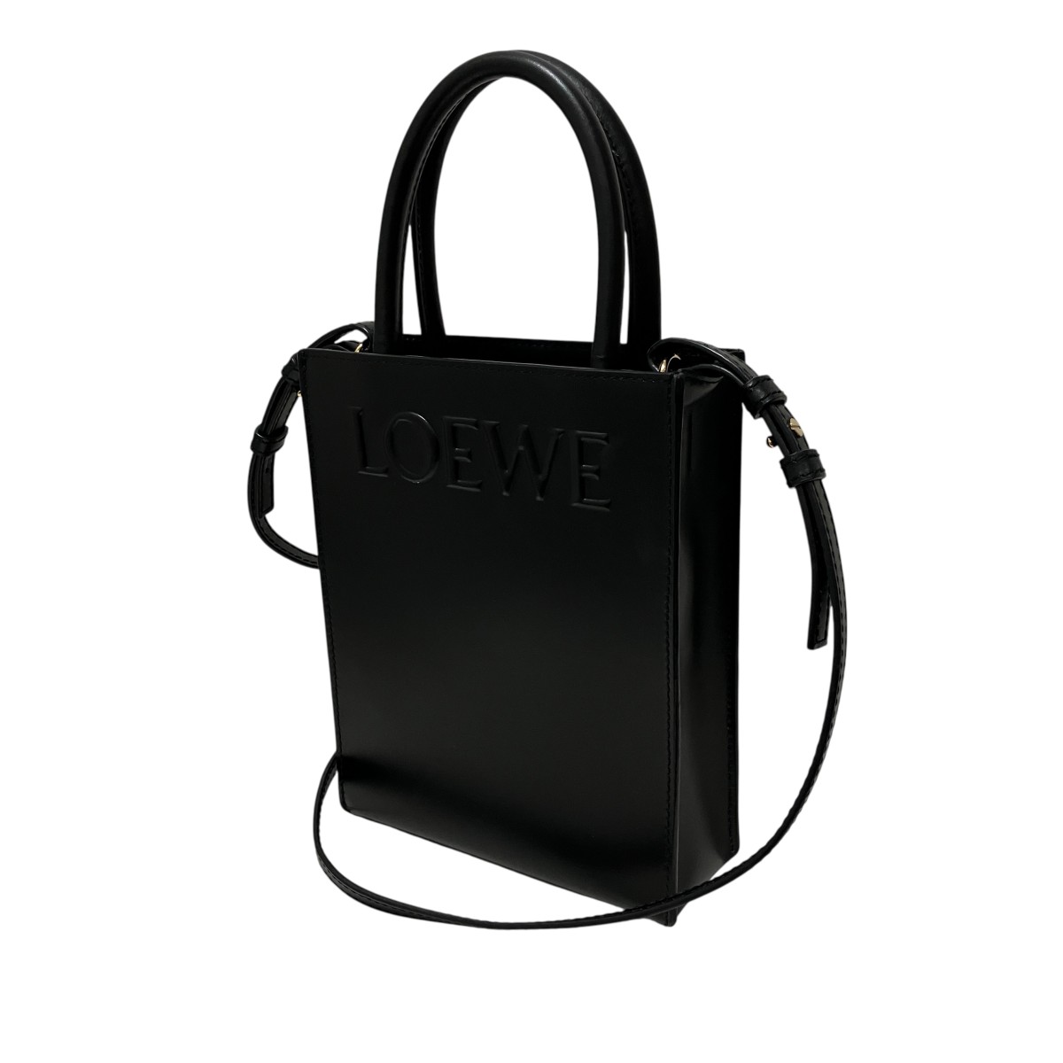 【中古】LOEWE ロゴ2WAYショルダーバッグ ブラック 【180726】(ロエベ)|ブランド古着のカインドオル