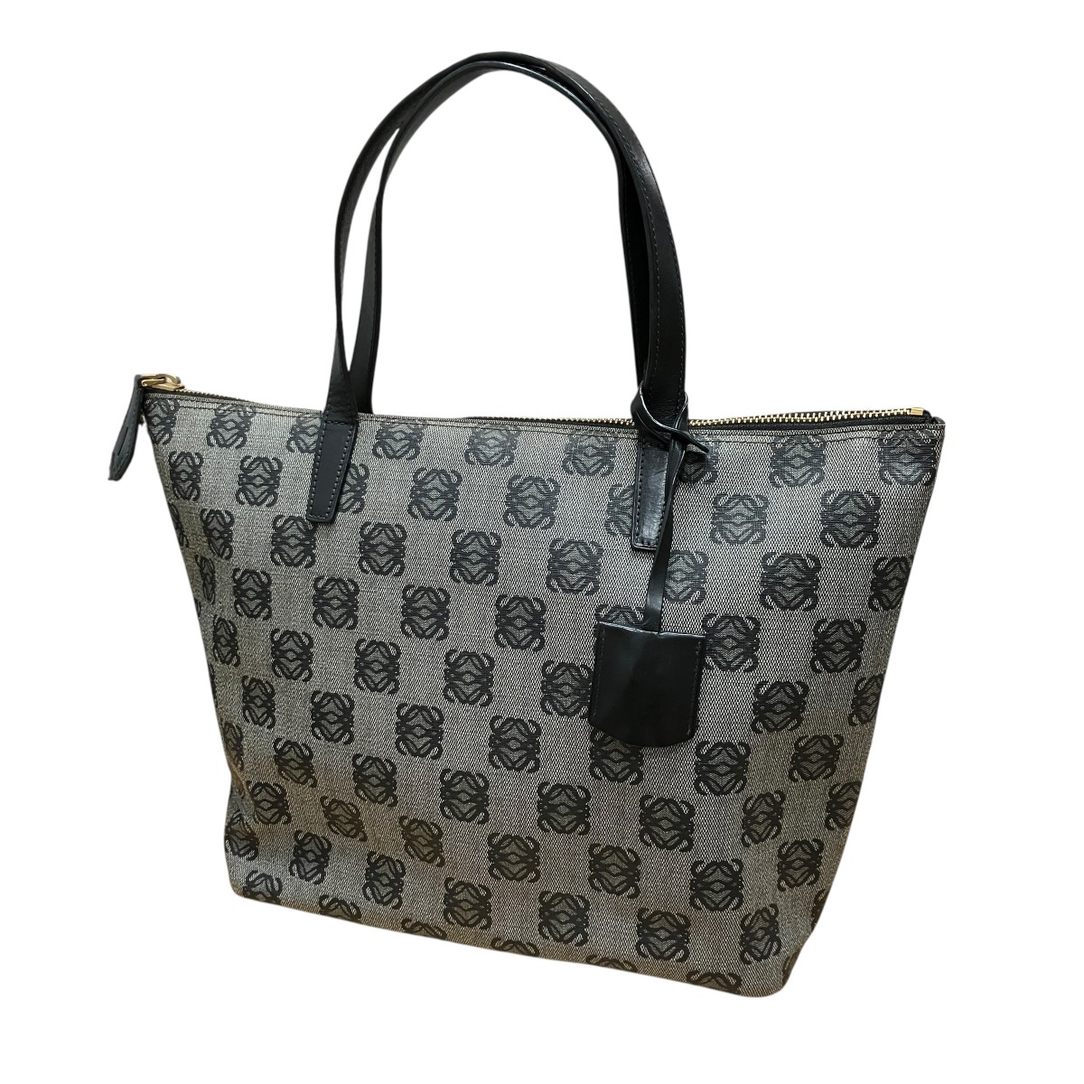 【中古】LOEWE　アナグラムキャンバストートバッグ グレー サイズ：- 【180726】（ロエベ）｜ブランド古着のカインドオル