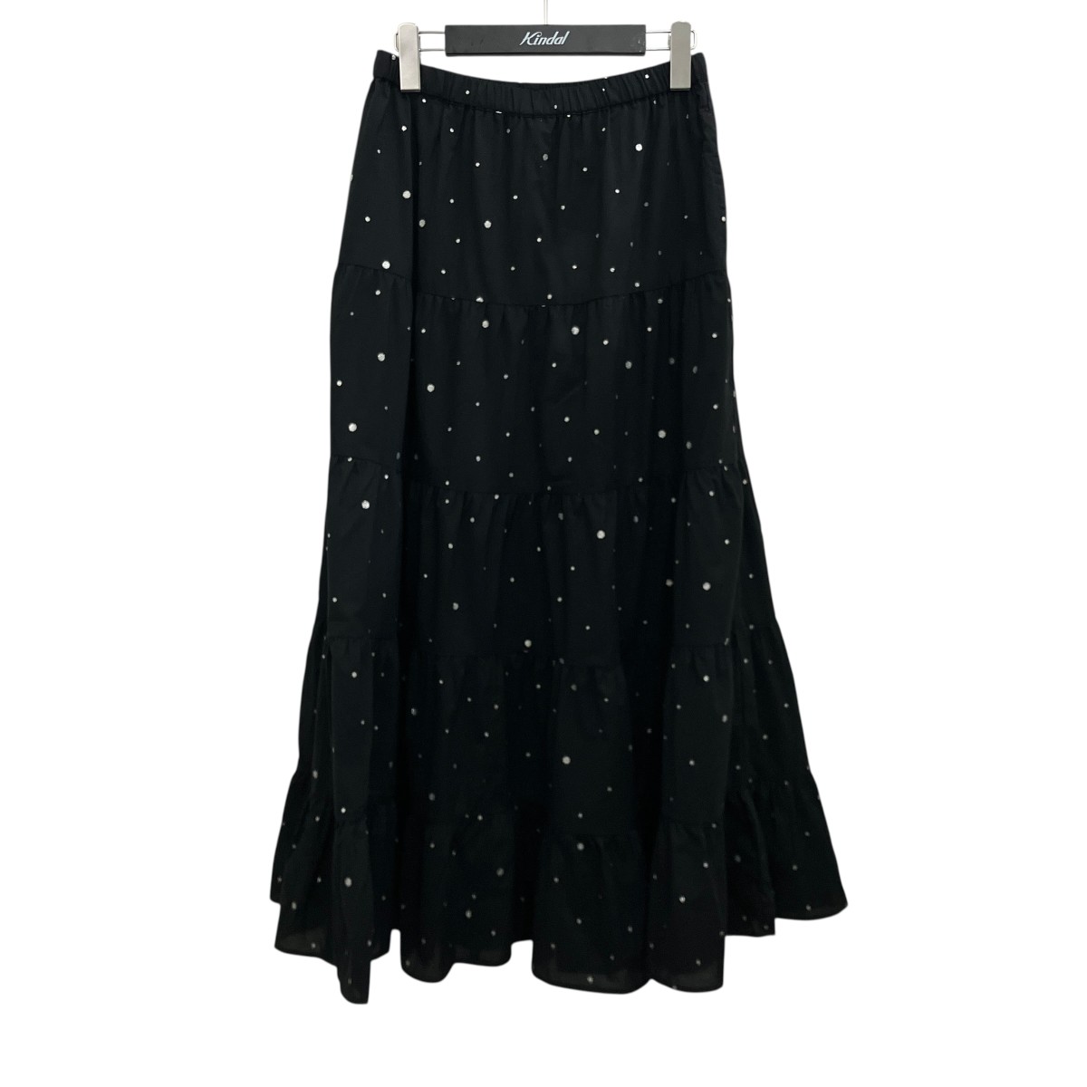 【中古】COUTURE D&rsquo;ADAM　26SS 【GLITTER TIERED SKIRT】 スカート 26ss-236 ブラック&times;シルバー サイズ：38 【190726】（クチュール・ド・アダム）｜ブランド古着のカインドオル