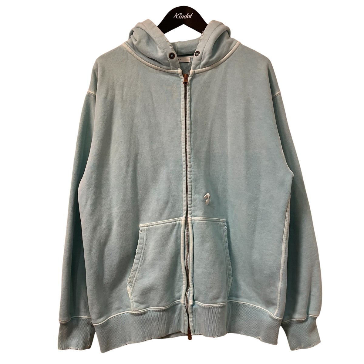 【中古】Jieda　PIGMENT J LOGO ZIP UP HOODIE ジップパーカー Jie 24W CT09 スカイブルー 【200726】（ジエダ）｜ブランド古着のカインドオル