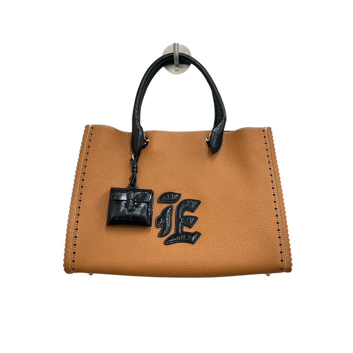 【中古】ERMANNO SCERVINO　ハンドバッグ ブラウン&times;ブラック 【200726】（エルマノシェルビーノ）｜ブランド古着のカインドオル