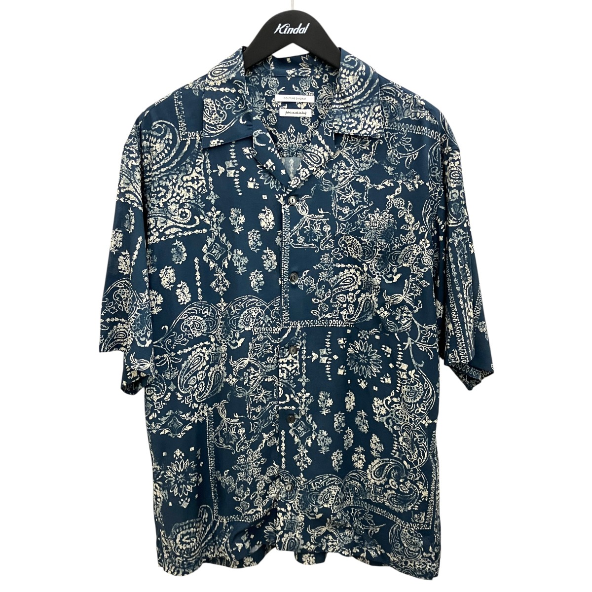 【中古】COUTURE D&rsquo;ADAM　26ss【bandana print】 オープンカラーシャツ 26ss-077 ネイビー&times;ホワイト サイズ：36 【200726】（クチュール・ド・アダム）｜ブランド古着のカインドオル