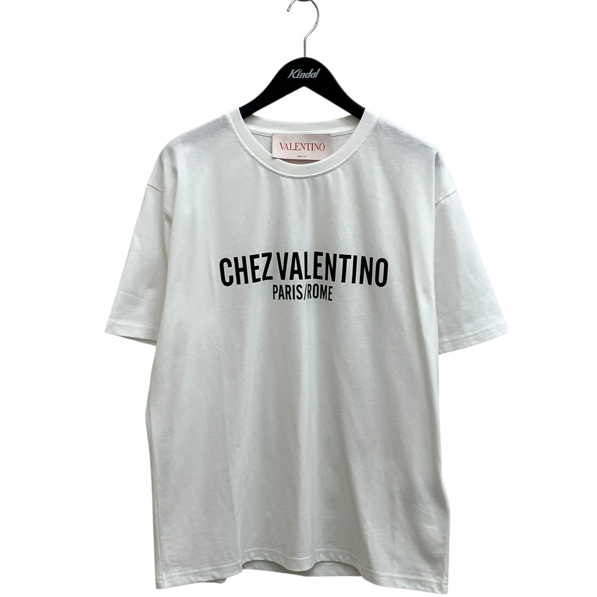 【中古】VALENTINO　25SS CHEZ VALENTINO 半袖Tシャツ 6V3MG16PAPG ホワイト サイズ：L 【210726】（ヴァレンチノ）｜ブランド古着のカインドオル