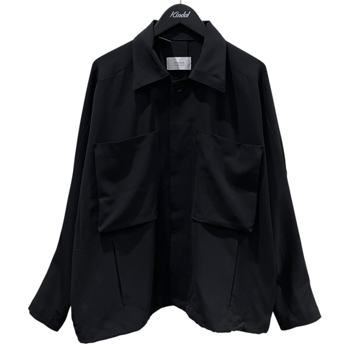 【中古】N．HOOLYWOOD&times;STUDIOUS　25SS ビッグポケットジャケット SHIRT BLOUSON シャツブルゾン 2255-BL11-003 ブラック サイズ：36 【210726】（エヌハリウッド&times;ステュディオス）｜ブランド古着のカインドオル