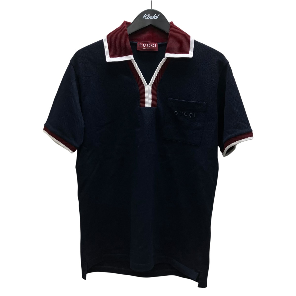 【中古】GUCCI コットンピケポロTシャツ ネイビー サイズ:XXS 【220726】(グッチ)|ブランド古着のカインドオル