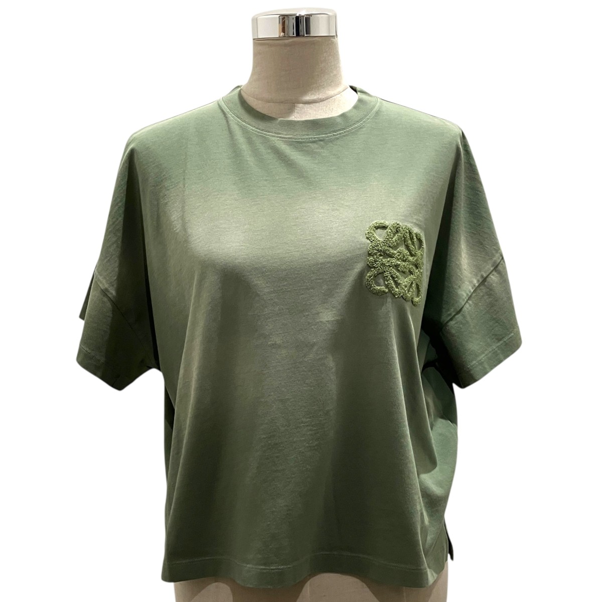 【中古】LOEWE　フロント刺繍Ｔシャツ S616Y22X81 グリーン サイズ：XS 【220726】（ロエベ）｜ブランド古着のカインドオル