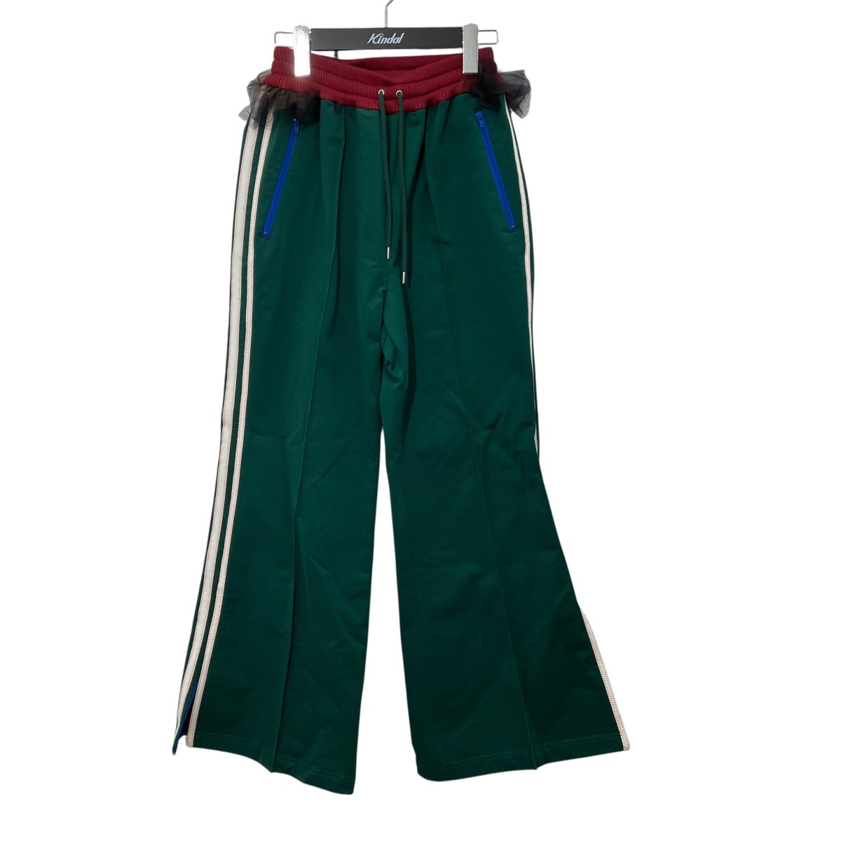 【中古】KOLOR　トラックパンツ 21WCL-P06203 グリーン&times;レッド サイズ：1 【220726】（カラー）｜ブランド古着のカインドオル