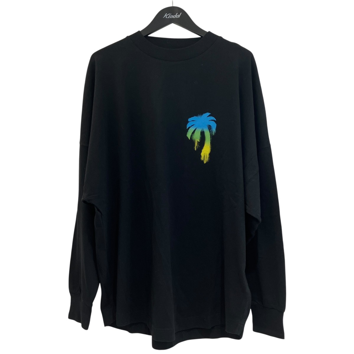 【中古】Palm Angels　パームツリーロゴ 長袖Tシャツ PMAF22-017 ブラック サイズ：XL 【230726】（パームエンジェルス）｜ブランド古着のカインドオル