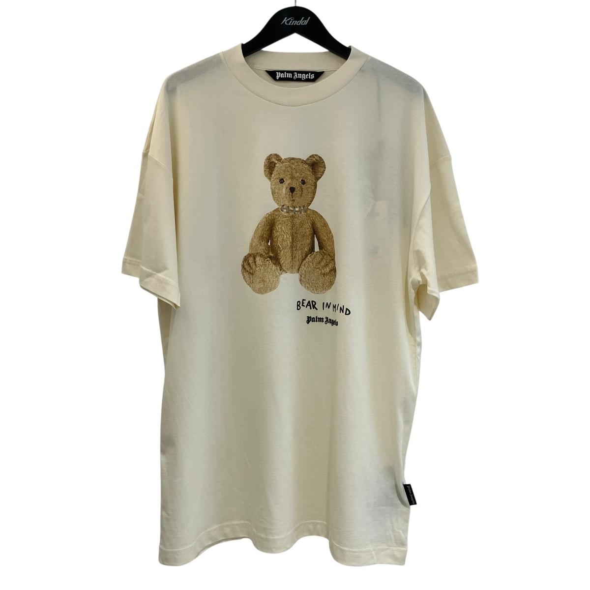 【中古】Palm Angels　Bear in Mind テディベアプリント Tシャツ 半袖Tシャツ PMAA001F24JER010 ホワイト サイズ：XL 【230726】（パームエンジェルス）｜ブランド古着のカインドオル