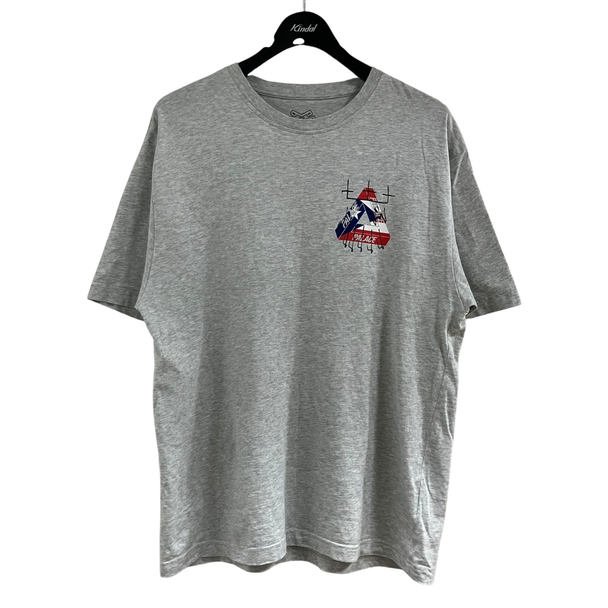 【中古】PALACE　KING TRI T-SHIRT グレー&times;マルチカラー サイズ：M 【230726】（パレス）｜ブランド古着のカインドオル