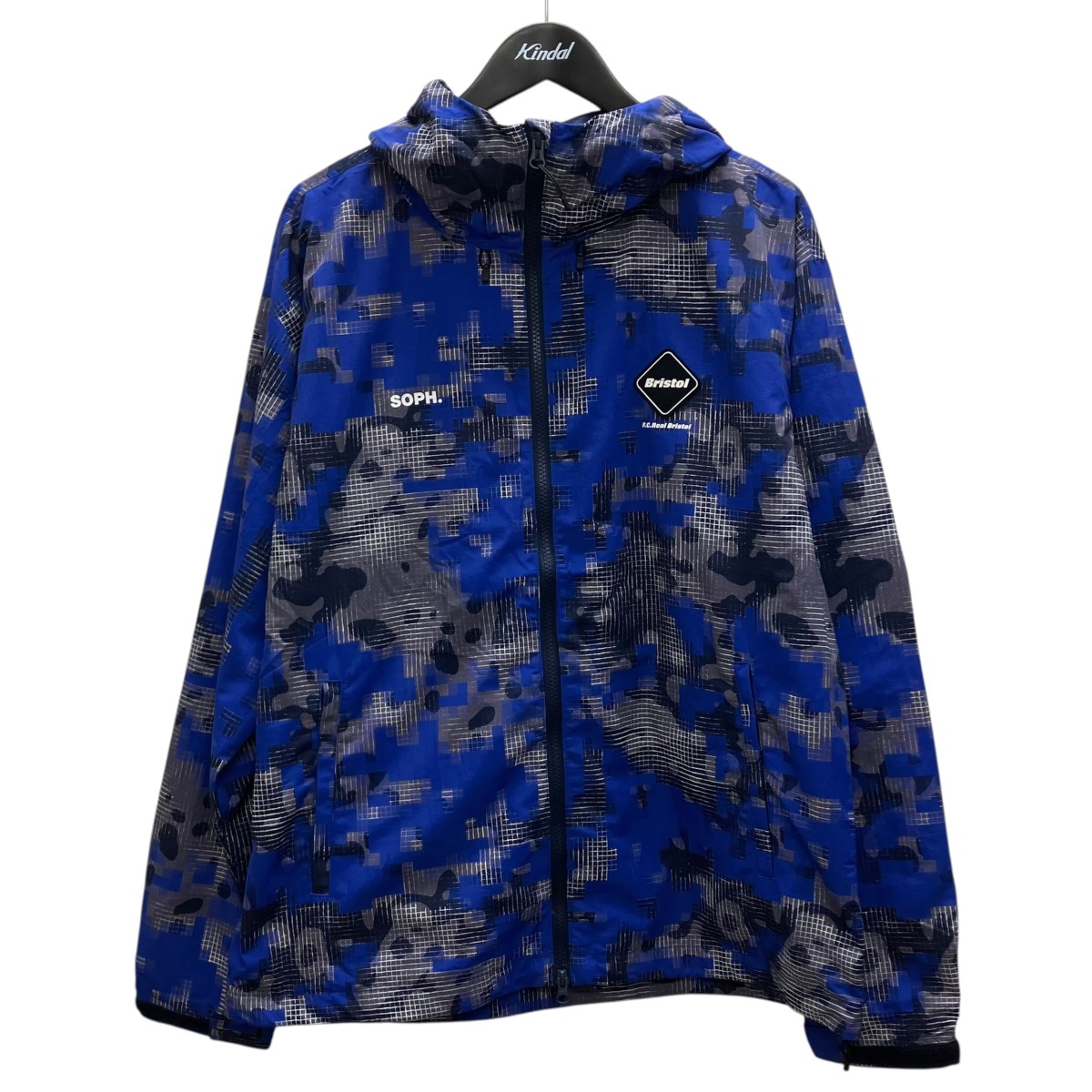 【中古】SOPH.×FRAGMENTS CAMOUFLAGE NYLON BLOUSON カモフラージュナイロンジャケット ブルー×グレー サイズ:L 【250726】(ソフ)|ブランド古着のカインドオル