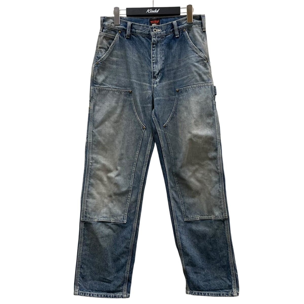 【中古】AVIREX　MOANDMO CLOTHING DOUBLE KNEE DENIM PANTS ダブルニーデニムパンツ コットン ワイドストレート デニムパンツ インディゴ サイズ：30 【250726】（アビレックス）｜ブランド古着のカインドオル 24,908円