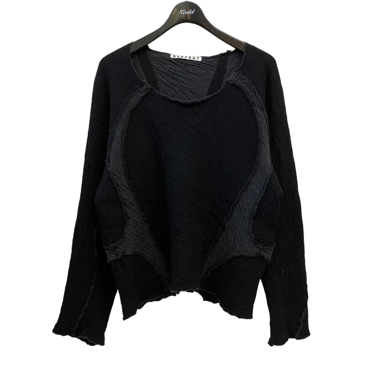 【中古】NVRFRGT　25AW PANELED LONG SLEEVE T SHIRT ロングスリーブカットソー NF252T01 ブラック サイズ：2 【260726】（ネバーフォーゲット）｜ブランド古着のカインドオル