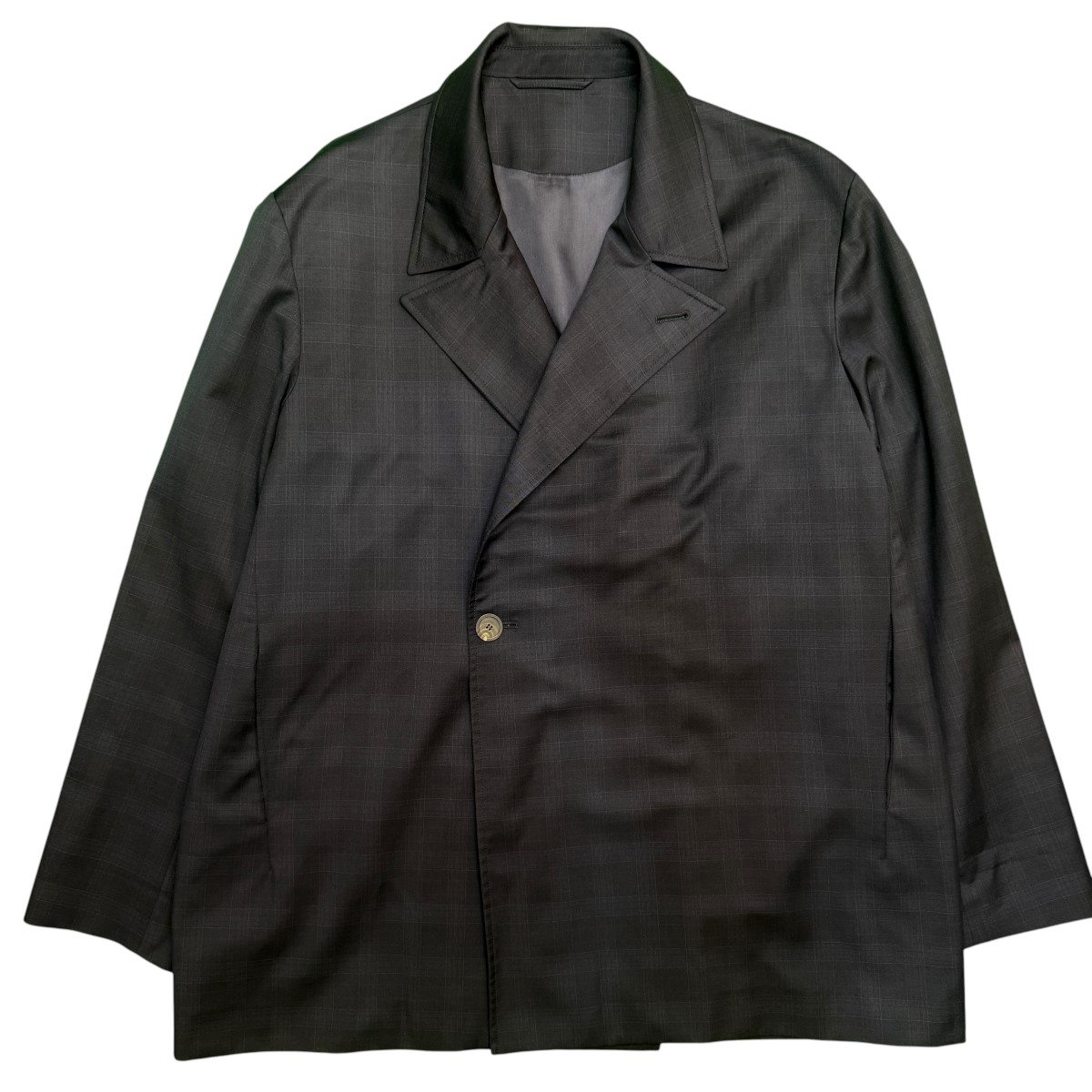 【中古】BALENCIAGA　19SS／ オーバーサイズ チェック テーラードジャケット ／ダブルブレストジャケット ／601167 TGT01 ネイビー サイズ：46 【280726】（バレンシアガ）｜ブランド古着のカインドオル 83,600円