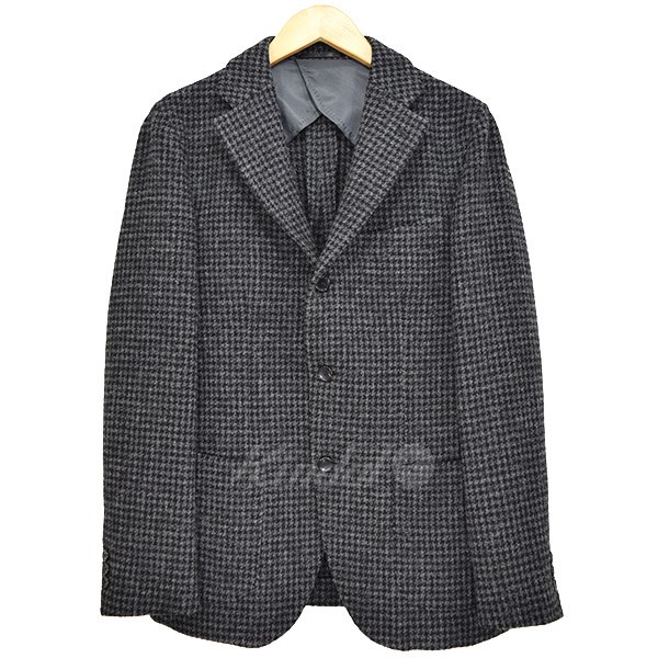 【中古】EDIFICE ツイードハウンドトゥースジャケット 2017AW グレー サイズ:44 【061018】(エディフィス)|ブランド古着のカインドオル