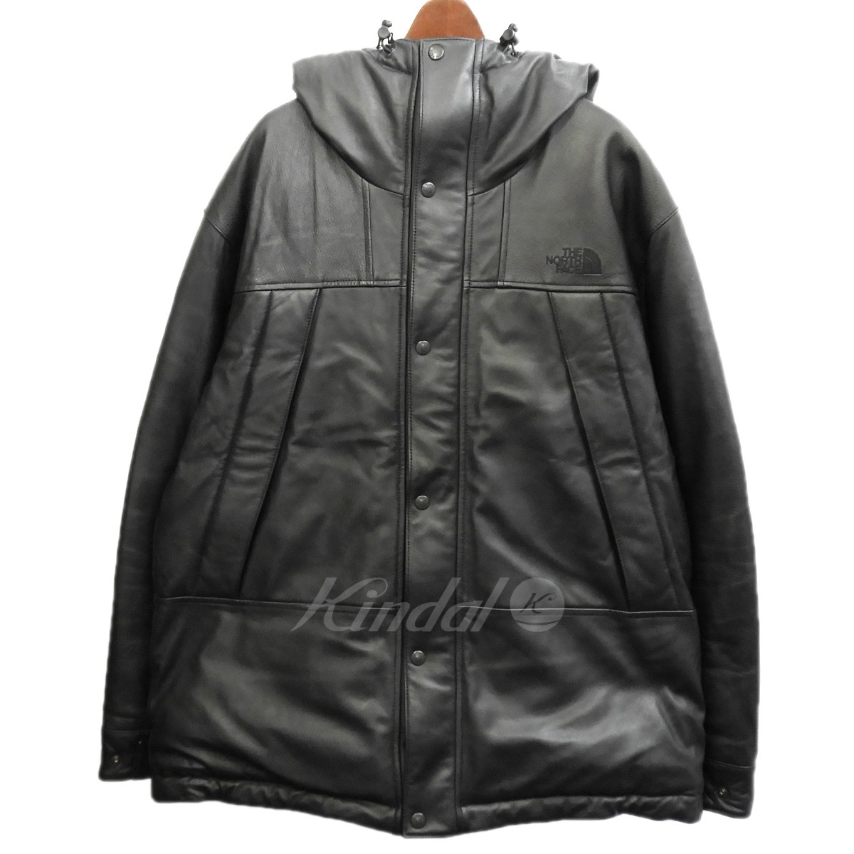 the north face mountain down leather jacket black