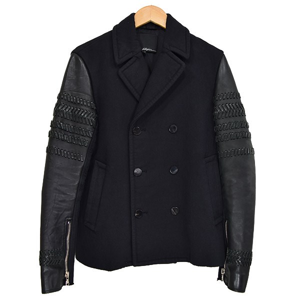 【中古】 3．1 phillip lim　 袖レザー切替ピーコート ブラック サイズ：XS 【220119】（スリーワンフィリップリム） 16,524円