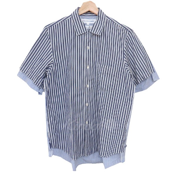 comme des garcons striped shirt short sleeve