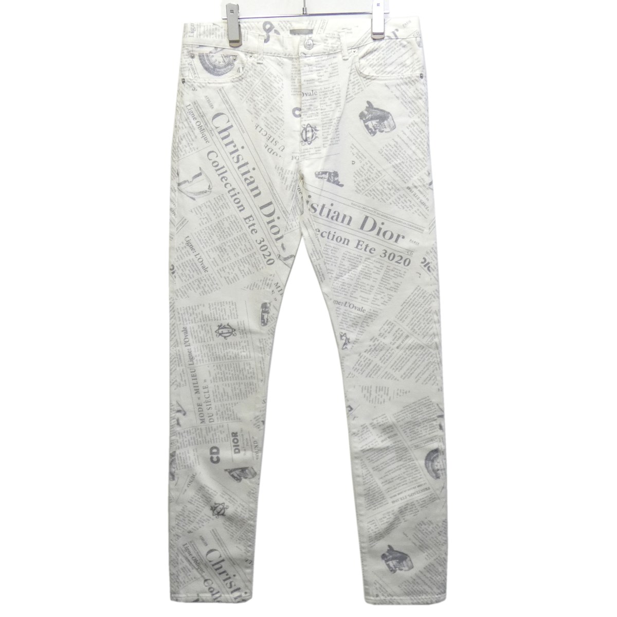 中古 Diorss And Daniel Arsham Newspaper ニュースペーパーロゴデニムパンツ ホワイト サイズ 32 7月5日見直し Tiendaapetit Com