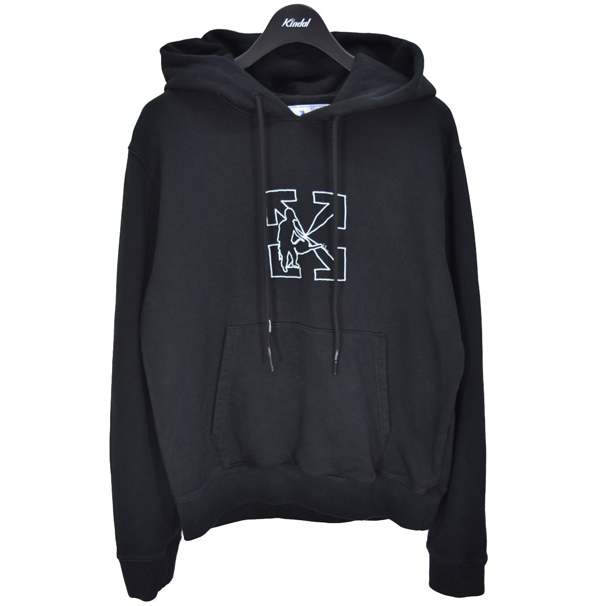 【中古】\u003cBR\u003eOFF WHITE\u003cBR\u003eLOGO WORKERS SLIM HOODIE プルオーバーパーカ 2020AW 黒いこと 大きさ：M\u003cBR\u003e【必要経費思いかえす】