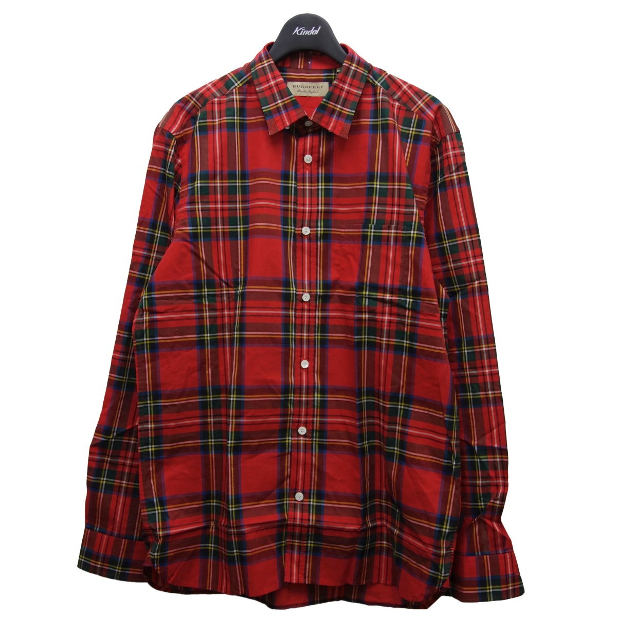 初売り 中古 Burberry タータンチェックシャツ レッド バーバリー サイズ L 046s Blm Helpit Me