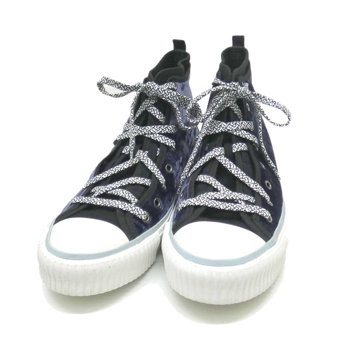 絶対一番安い 中古 Lanvin ベロアハイカットスニーカー ネイビー サイズ 9 0221 ランバン 楽天1位 Www Clairmontcake Co Id