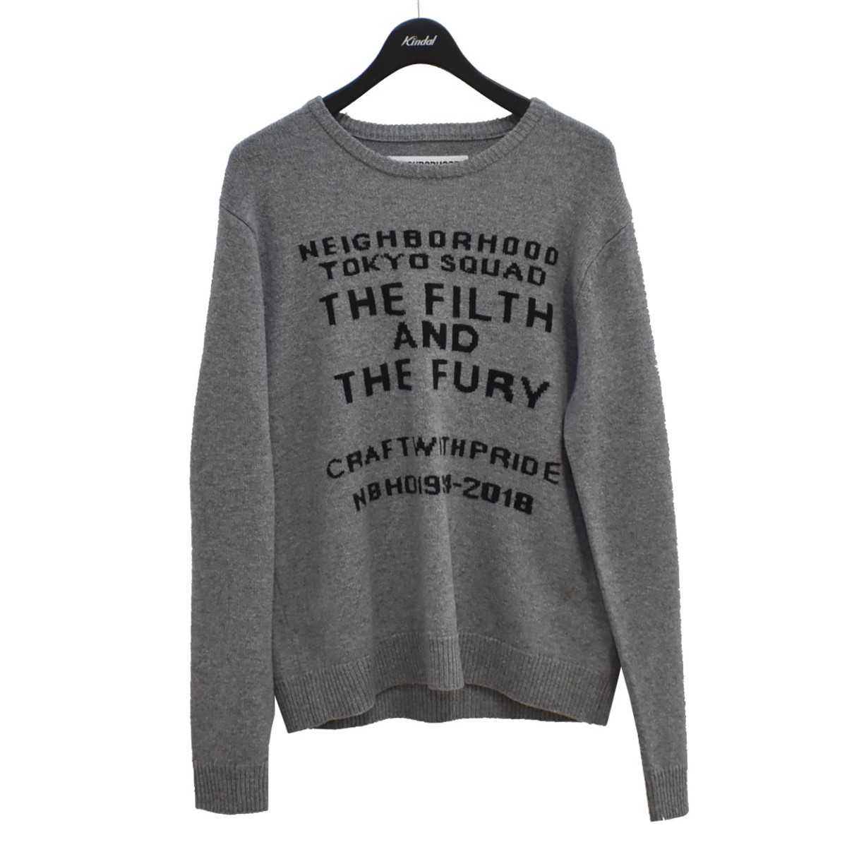 正規品 中古 Neighbor Hood 18aw Filth Fury W Crew Ls ウールニット グレー サイズ M ネイバーフッド 魅力的な Lespakigali Com