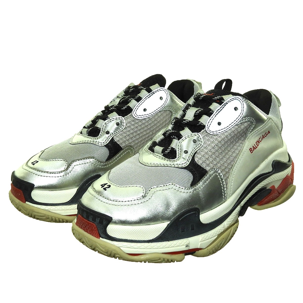 国産 中古 Balenciaga Triple S トリプルs スニーカー シルバー サイズ 42 バレンシアガ 人気ショップが最安値挑戦 Clubculturaclassica It