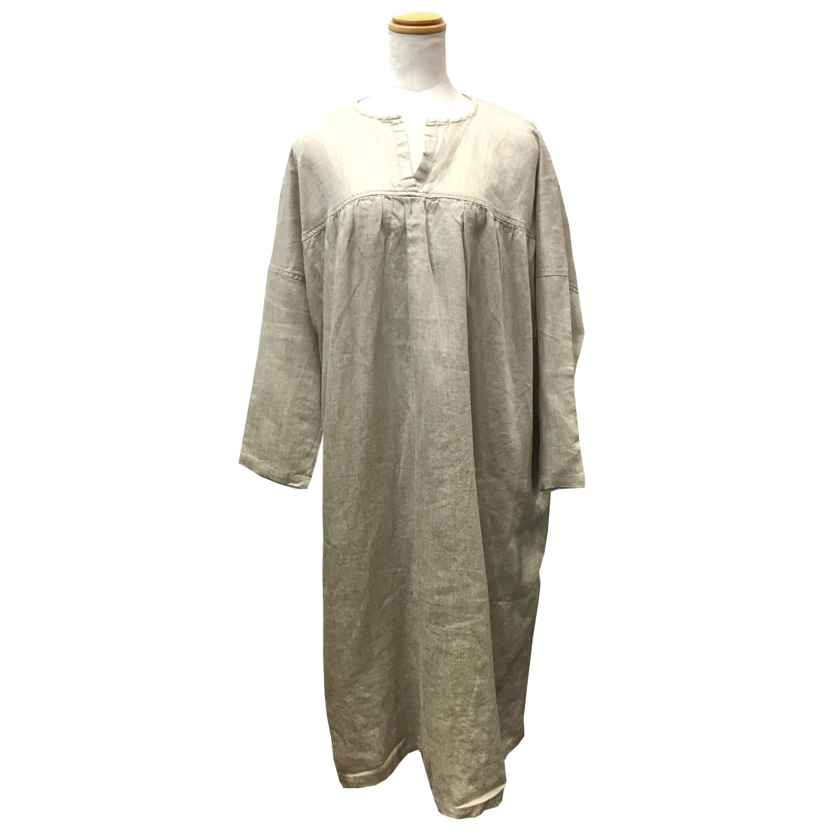 レディースファッション ワンピース 輝い 中古 Nest Robe 18ss ネストローブ サイズ Free ベージュ リネンワンピース Zivejgovivax Mk