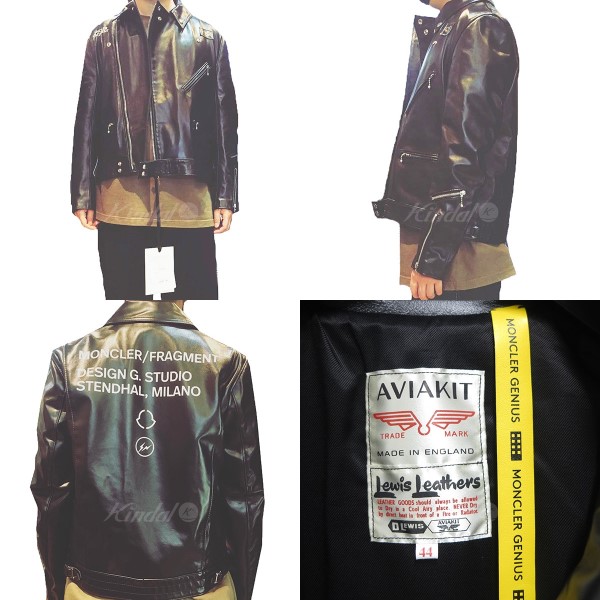 楽天市場 中古 Lewis Leathers Moncler Genius Fragment Design aw Dwayne ドゥエイン ダブルライダース レザージャケット ブラック サイズ 4 44 0521 ルイスレザー モンクレール フラグメントデザイン ブランド古着のカインドオル