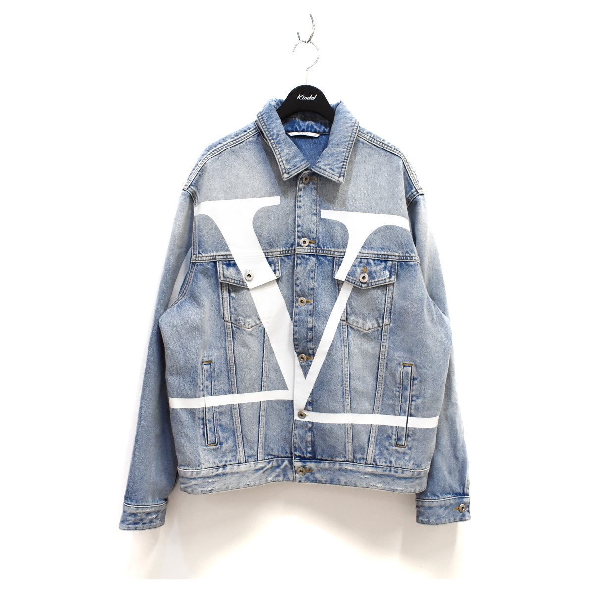 最安値 メンズファッション コート ジャケット ロゴ Jacket ダメージ加工 Denim 中古 Valentino Vlogo デニムジャケット ヴァレンチノ サイズ 46 インディゴ Gs Louislegrand Com