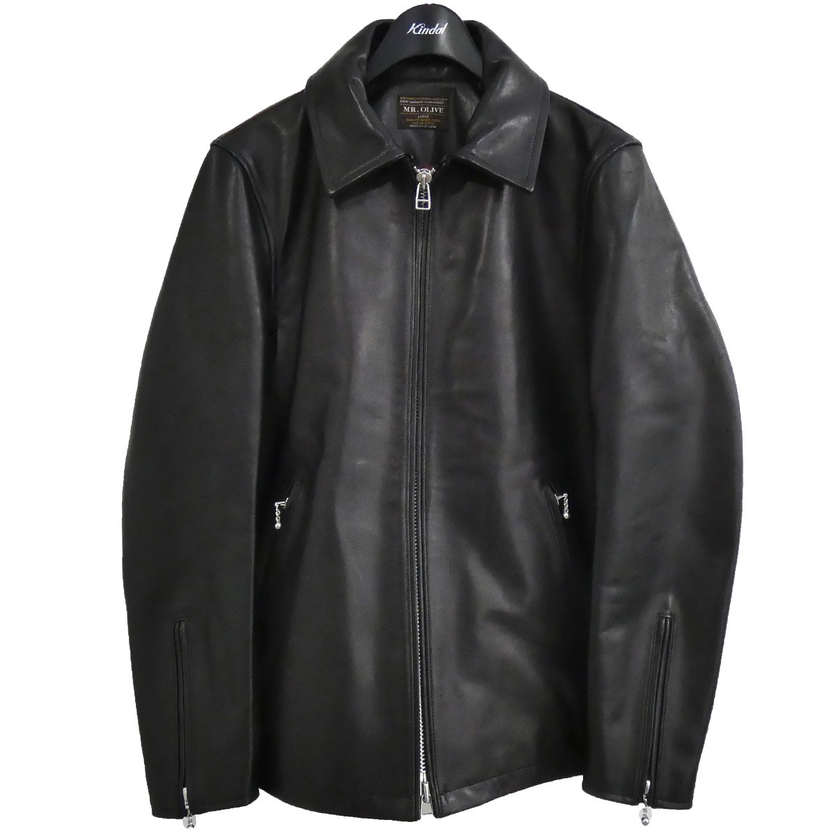 中古 Mr Olive Sample偉容 シングルレザーライダースジャケット ネグロイド 大きさ L 0521 檀那オリーブ ミスターオリーブ Njape Org
