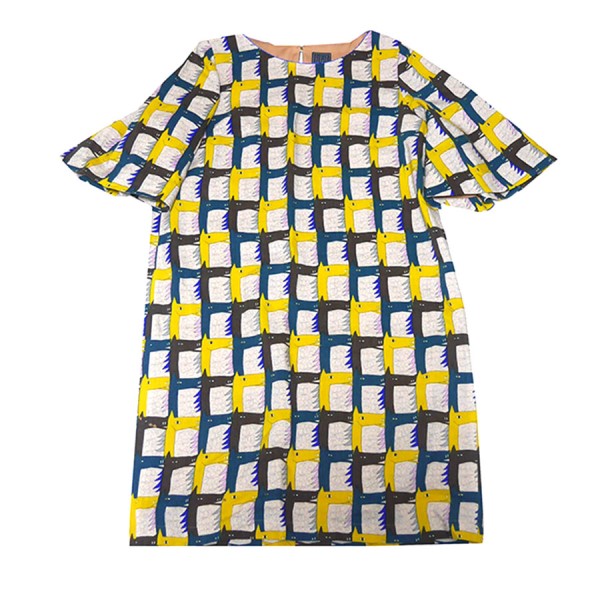 中古 Mina Perhonen Thoroughred 五分袖ワンピース ワンピース マルチカラー サイズ 38 2621 ミナペルホネン Mozago Com