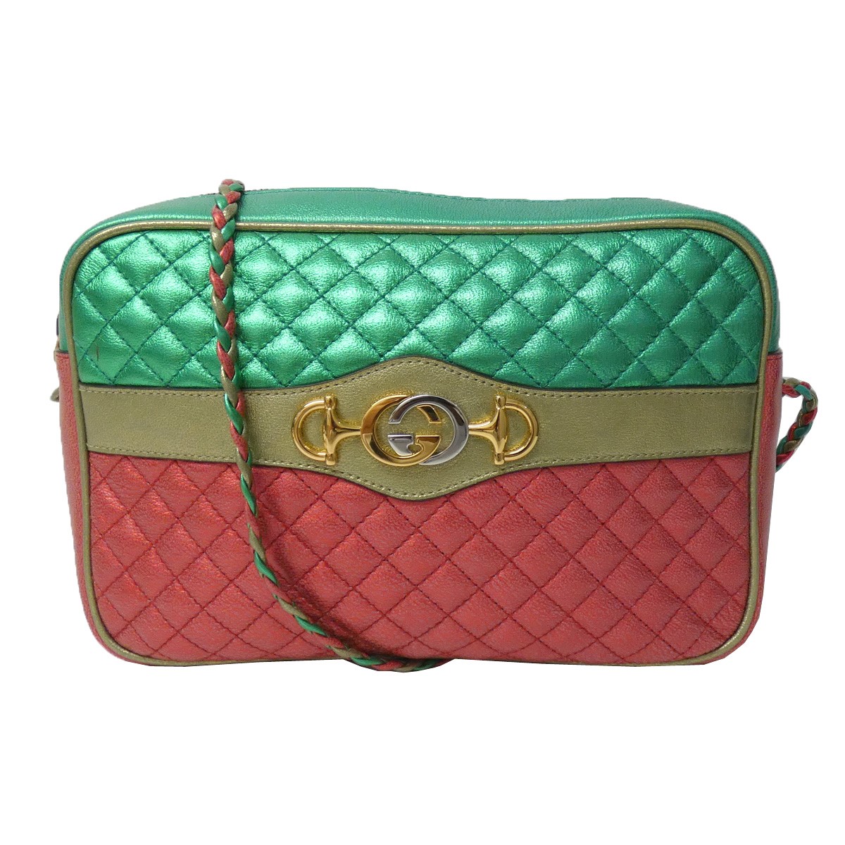 中古 Gucci ラミネート キルティング レザーショルダーバッグ バイカラー サイズ グッチ Mozago Com