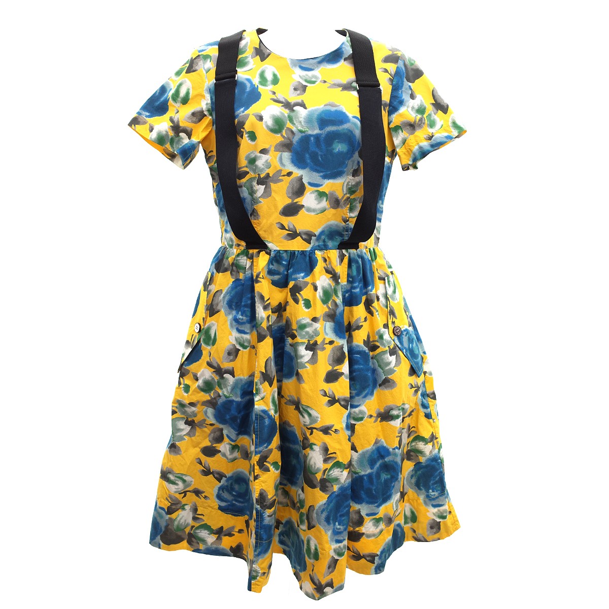 楽天市場 中古 Marc By Marc Jacobs サスペンダー付き花柄ワンピース イエロー ブルー サイズ 2 マークバイ マークジェイコブス ブランド古着のカインドオル