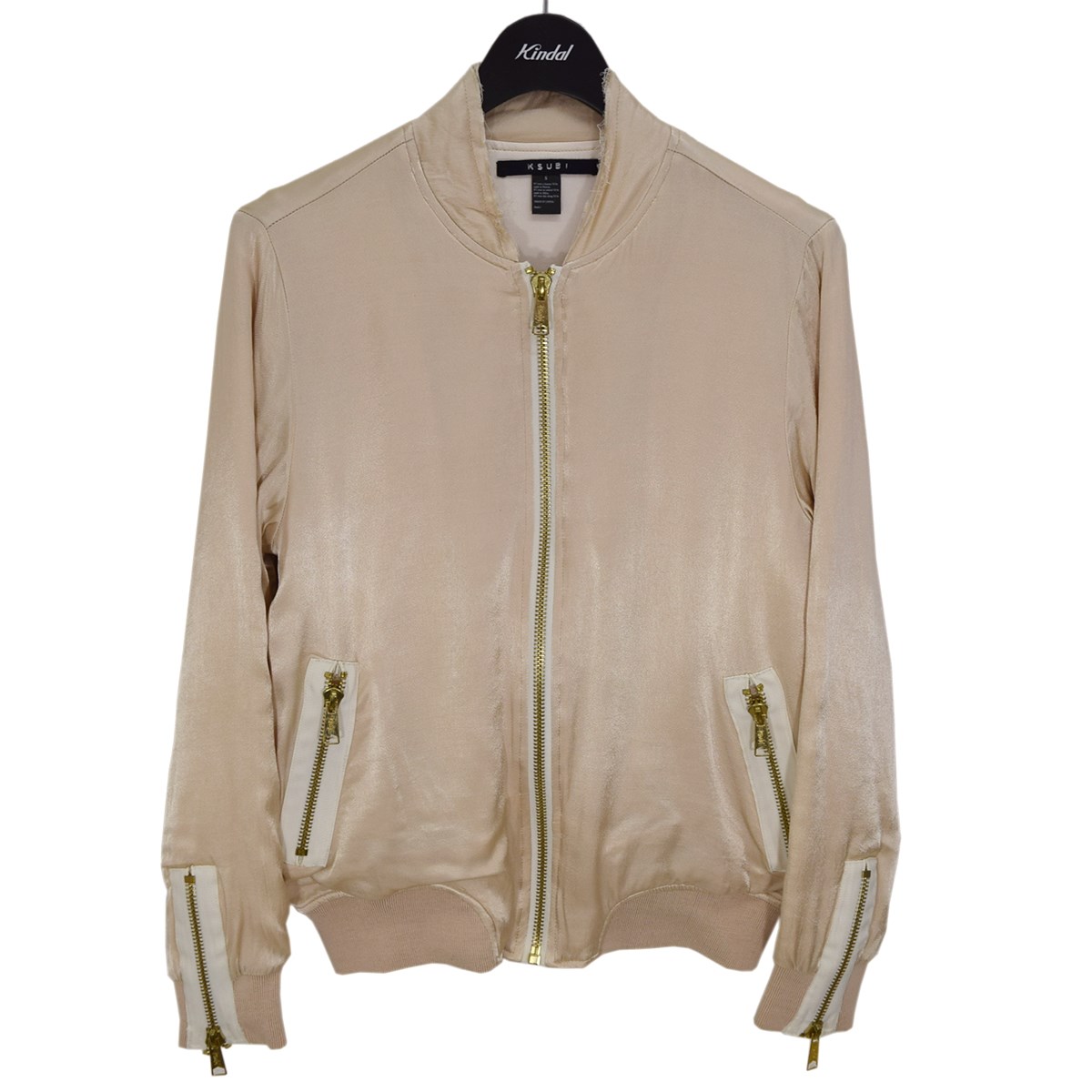 【中古】Ksubi Babetown Bomber サテンボンバージャケット 2019AW ベージュ サイズ:S 【241221】(スビ)|ブランド古着のカインドオル