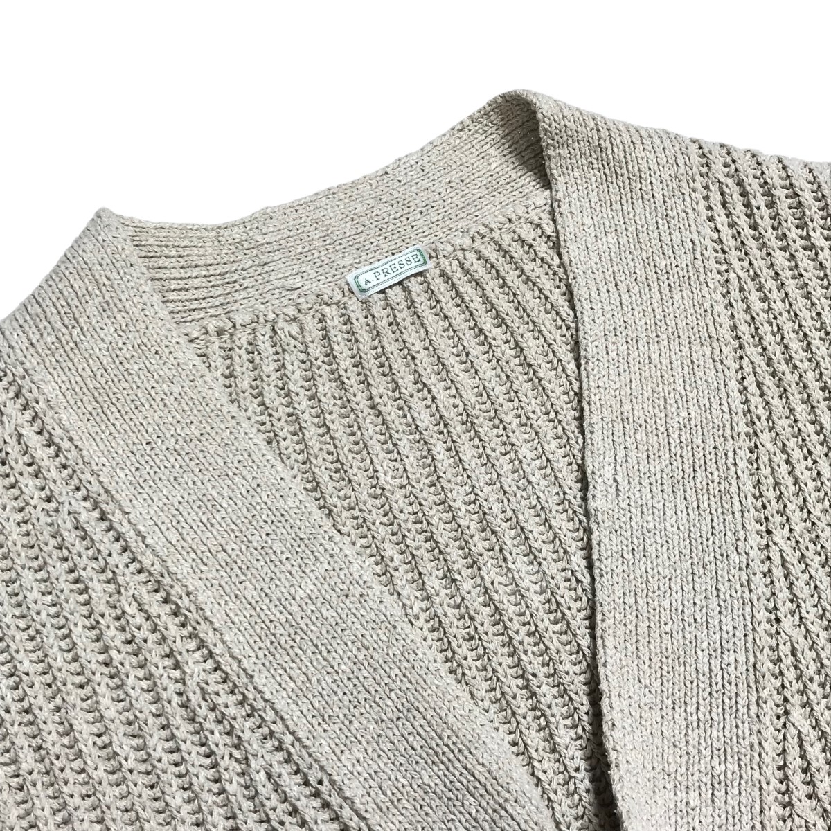 WEB限定カラー A．PRESSE 2022SS SILK LINEN CARDIGAN シルクリネン