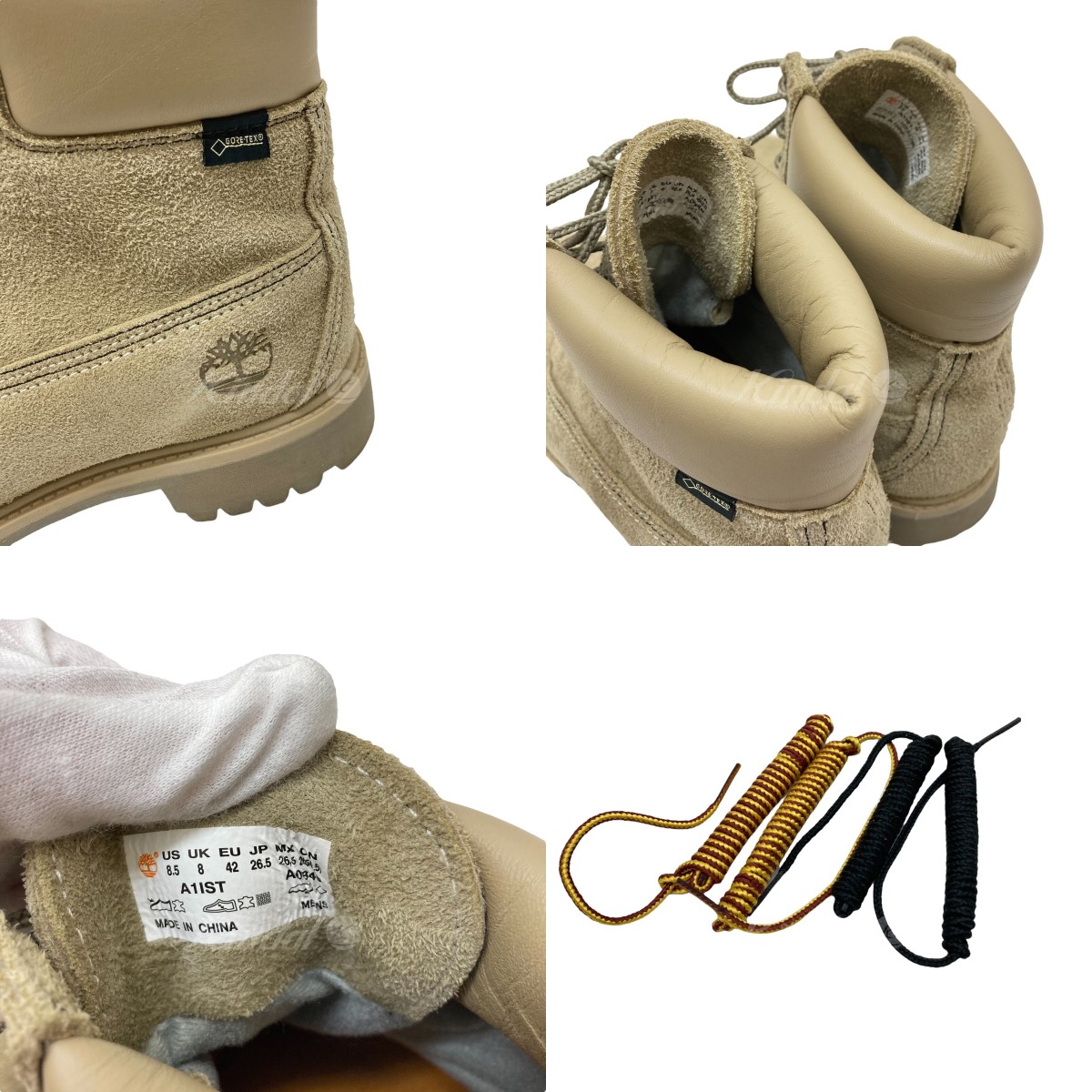 【中古】TIMBERLAND×nonnativeGORE-TEX6インチスウェードレザーブーツベージュサイズ:26.5【050722】(ティンバーランド×ノンネイティブ)