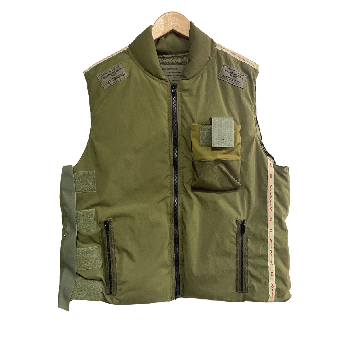【中古】N.HOOLYWOOD TEST PRODUCT EXCHANGE SERVICE 19AW ダウンベスト オリーブ サイズ:42 【040722】(エヌハリウッド)