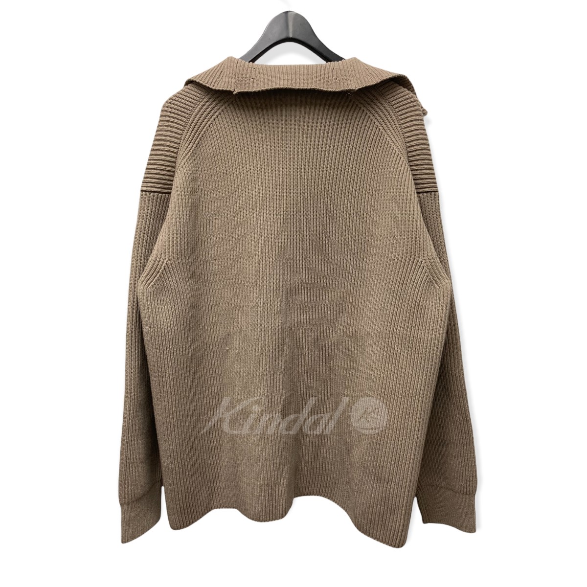 【中古】AURALEE「SUPERFINEWOOLRIBKNITCARDIGAN」ウールリブニットカーディガンベージュサイズ:4【250722】(オーラリー)