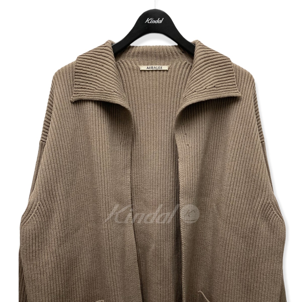 【中古】AURALEE「SUPERFINEWOOLRIBKNITCARDIGAN」ウールリブニットカーディガンベージュサイズ:4【250722】(オーラリー)