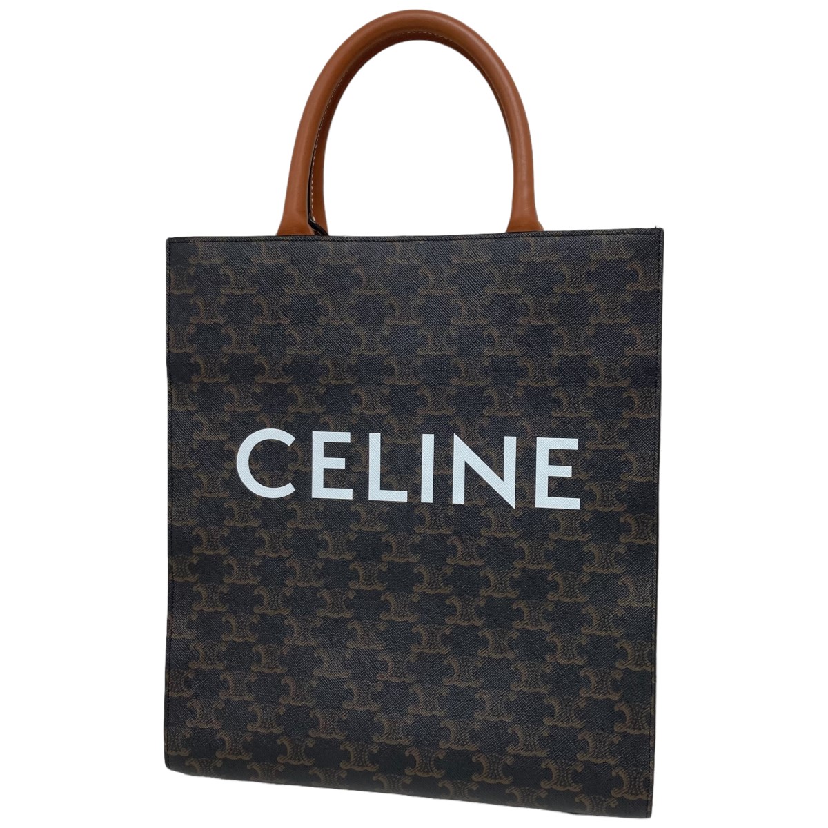 CELINE 「スモール バーティカルカバ/トリオンフ キャンバス タン」バーティカルカバ 2WAYバッグ ブラウン (セリーヌ)