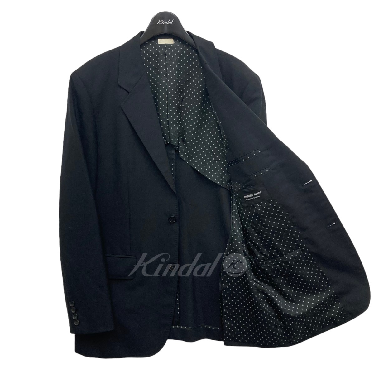【中古】COMMEdesGARCONSHOMMEDEUXセットアップスーツブラックサイズ:L/L【170822】(コムデギャルソンオムドゥ)