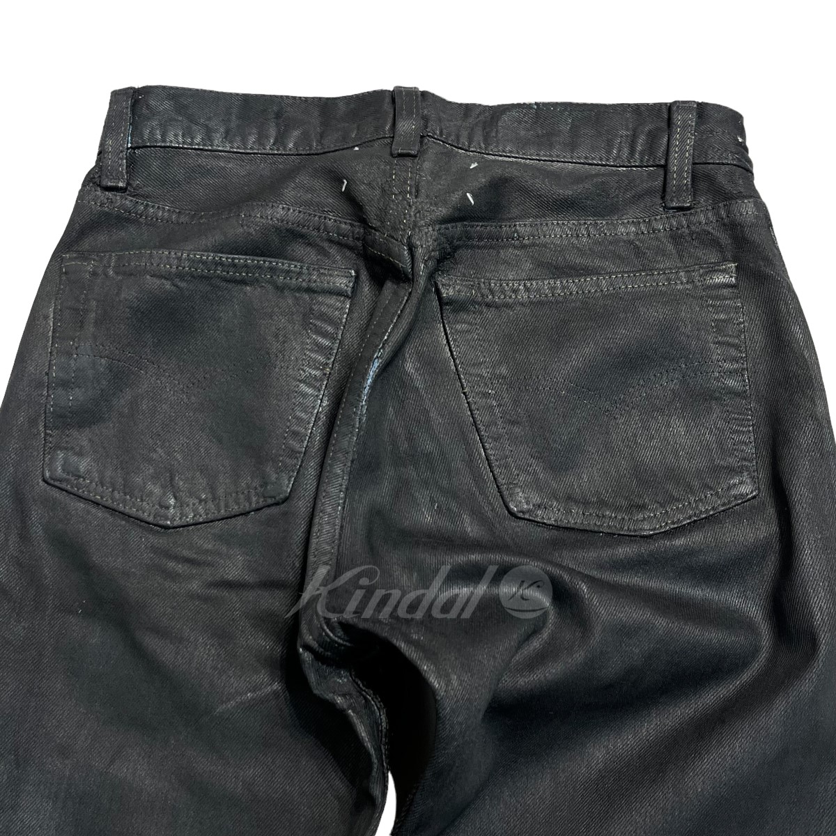 MARTIN MARGIELA アーティザナル ブラック×インディゴ コーティング加工デニムパンツ/ここのえ サイズ ボトムス | freireoliveira.com.br