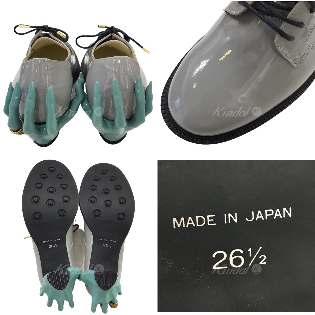 Hazama惹きずり込まれる運命のドレスシューズ グレー×エメラルド ...
