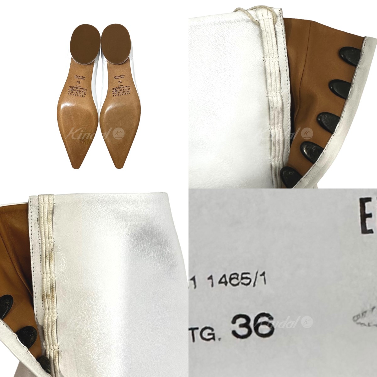 Maison Margiela 4ステッチ レザー ショートブーツ ホワイト サイズ